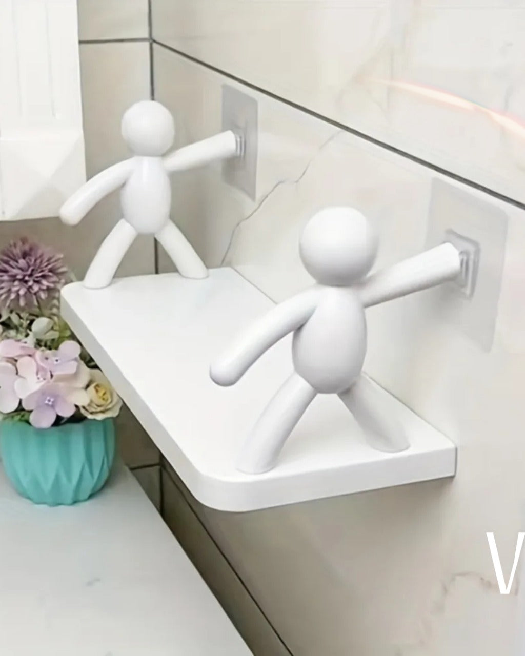 Rack de Armazenamento Sem Perfuração com Design de Personagem para Banheiro e Cozinha