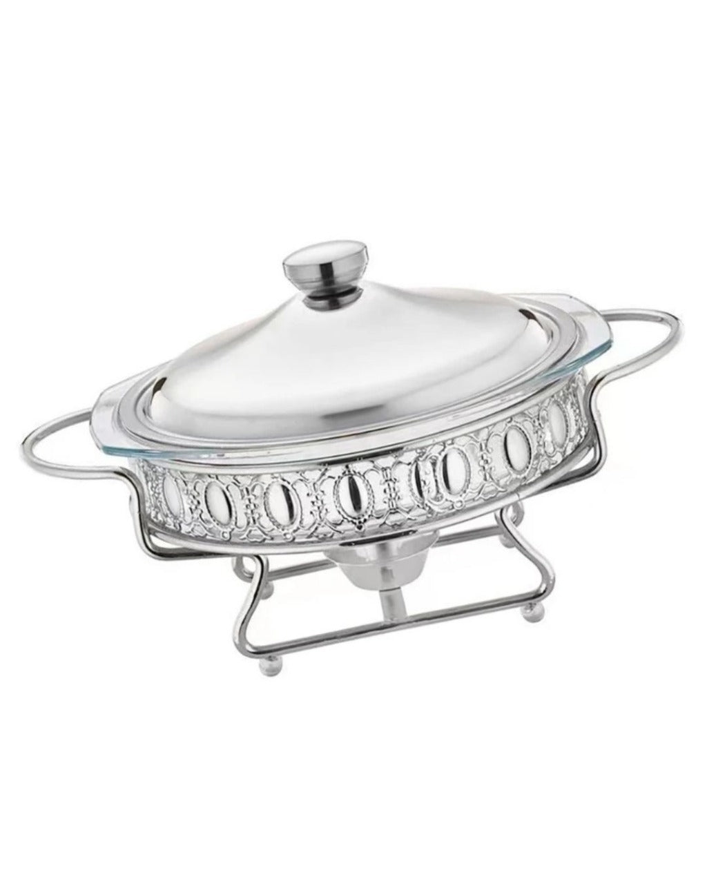 Rechaud Aquecedor de Vidro Redondo Portátil 2.0L Ideal para Manter Alimentos Quentes