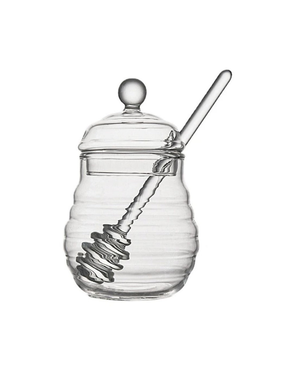 Recipiente de Vidro para Mel Pote com Tampa e Colher