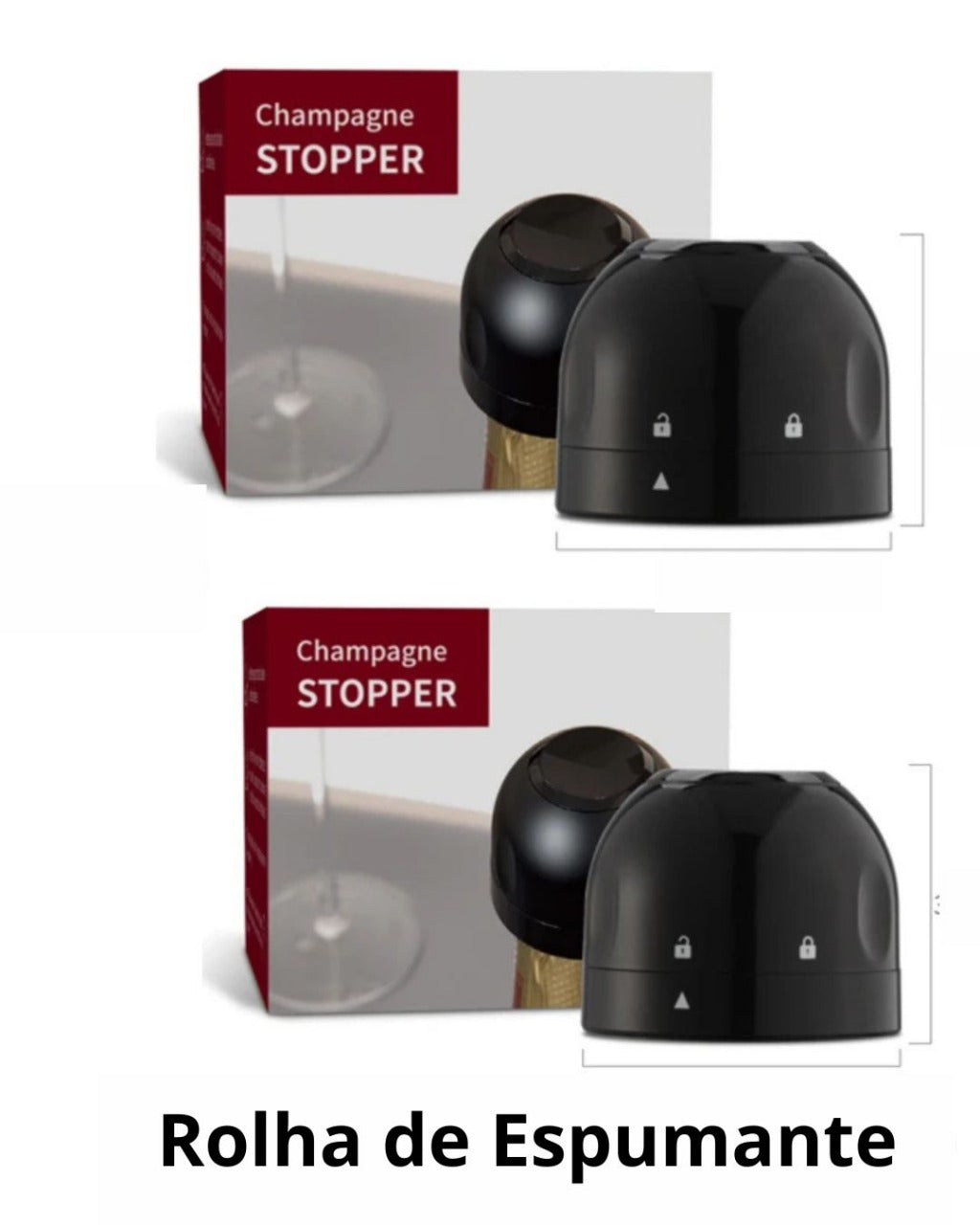 Rolha de Vinho e Espumante a Vácuo com Trava Giratória