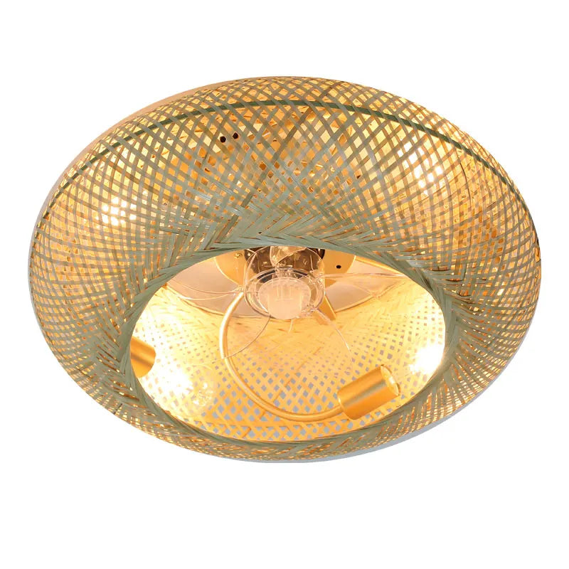 Luminária com Ventilador de teto moderno em Bambu - ZenithBreeze - Bambu Breeze Edition