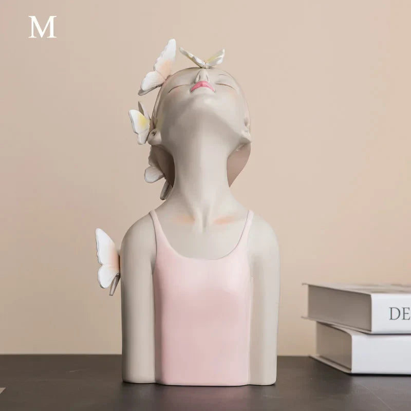 Escultura decorativa de Cerâmica Premuim - Coleção Bailarina Borboleta