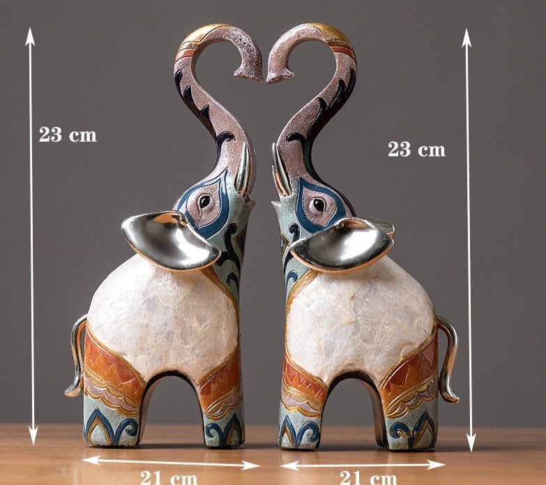 Kit de estatuetas modernas decorativas artesanais - Elefantes