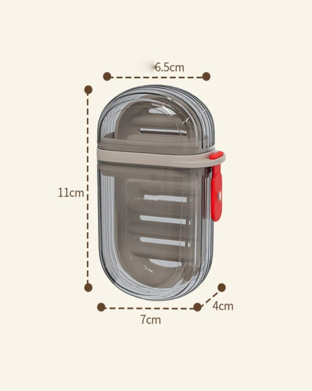 Saboneteira Portátil com Tampa Selada e Dreno para Viagem e Banheiro