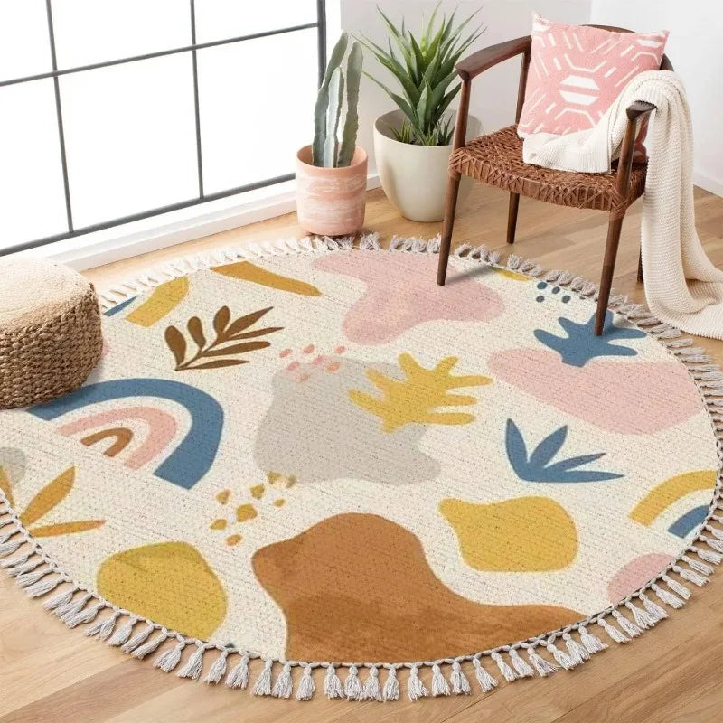 Tapete Redondo Infantil - Coleção Arco-Íris Encantado