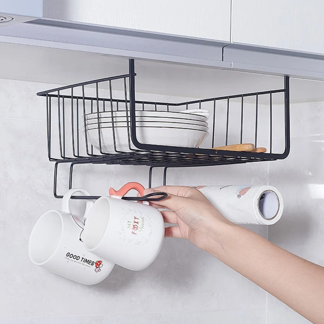 Suporte de Cozinha de Ferro com Prateleira para Armazenamento Eficiente