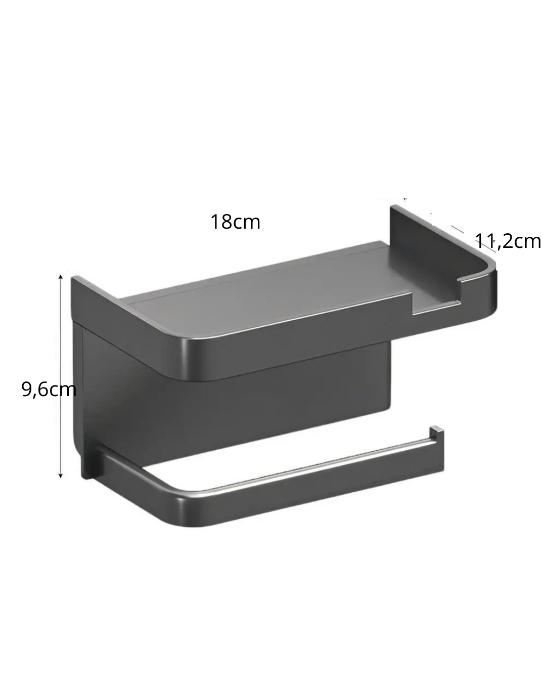 Suporte de Papel Higiênico Adesivo com Prateleira