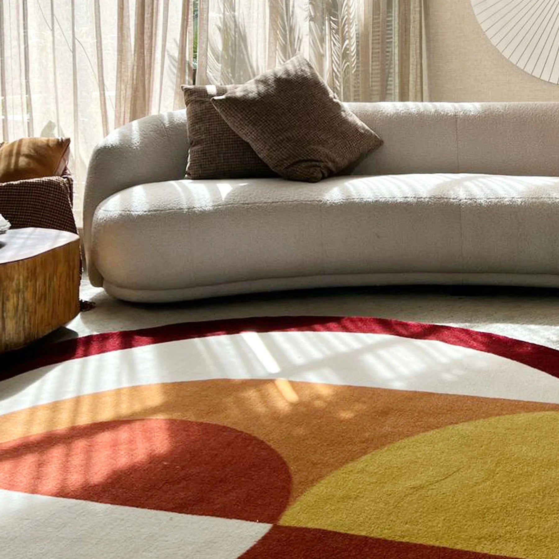 Tapete Geométrico Redondo Coleção Horizon