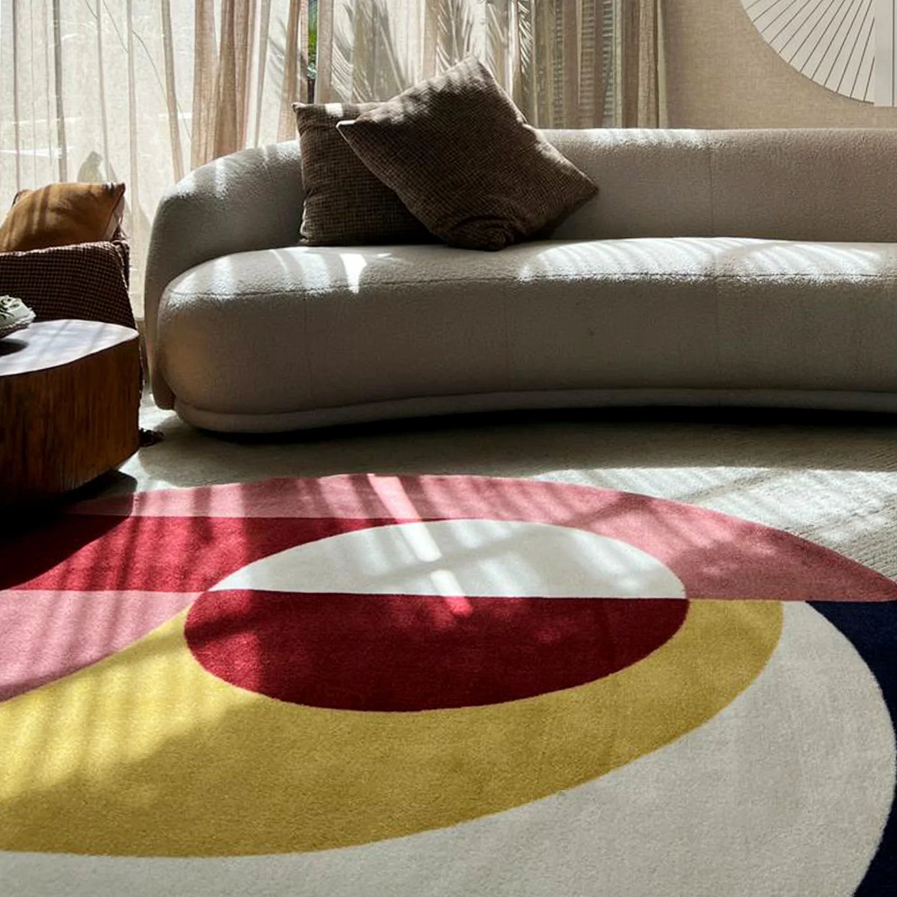 Tapete Geométrico Redondo Coleção Horizon