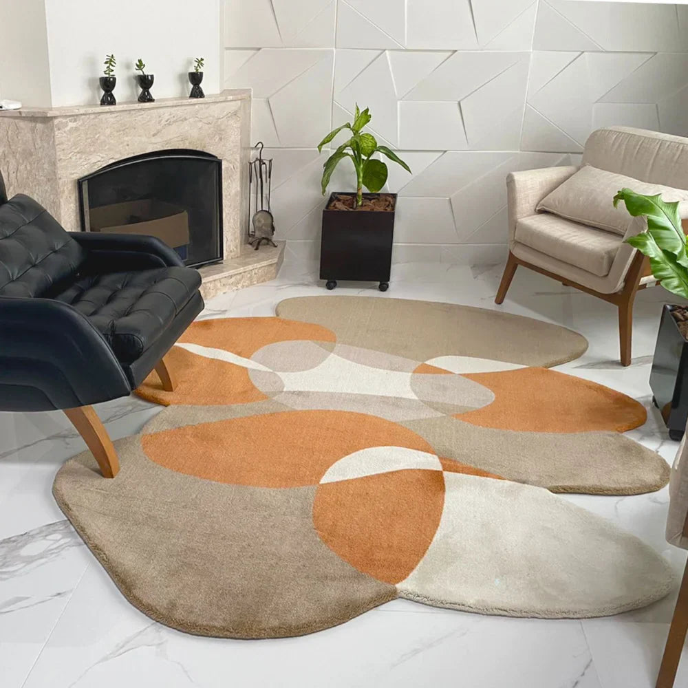 Tapete Orgânico Abstrato Grande - Coleção Flow