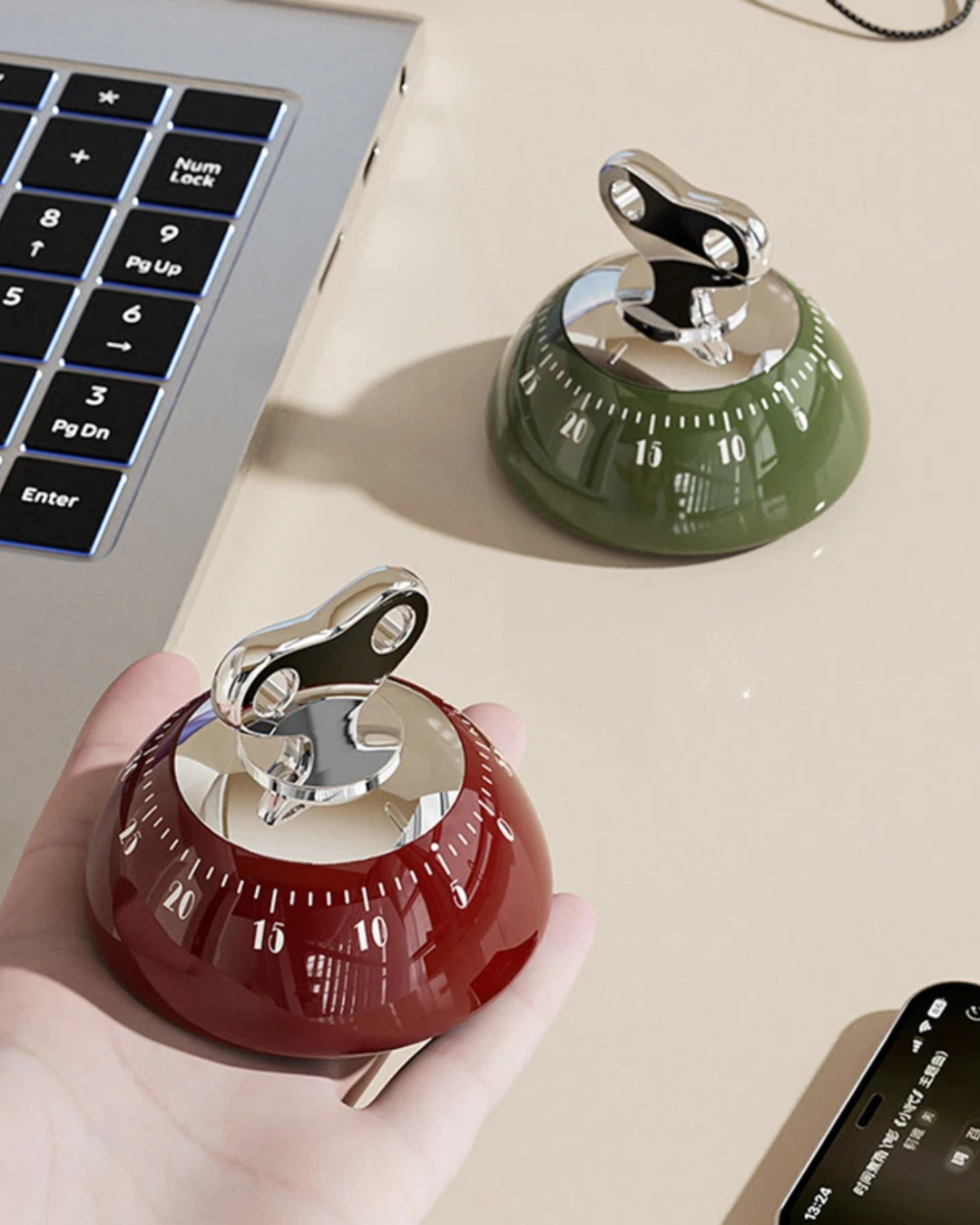 Temporizador de Cozinha Magnético Manual com Alarme