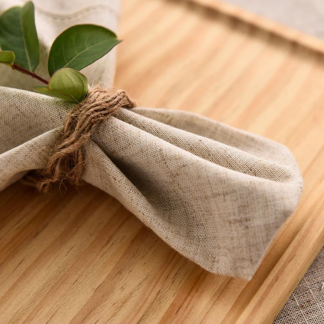 Conjunto de 12 Peças de Guardanapo de Mesa em Linho