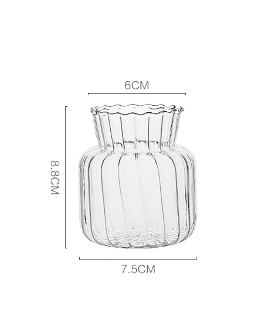 Vaso de Vidro Nórdico Transparente para Decoração de Flores e Arranjos