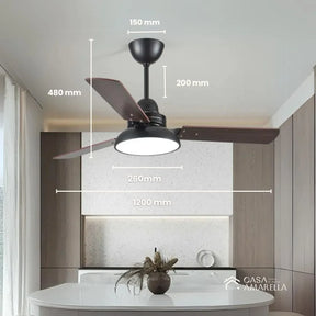 Ventilador de teto moderno com Luminária - ZenithBreeze Street