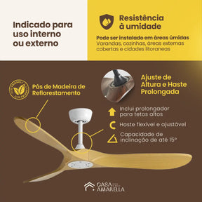 Ventilador de teto moderno Estilo Industrial com controle remoto - ZenithBreeze UrbanWind