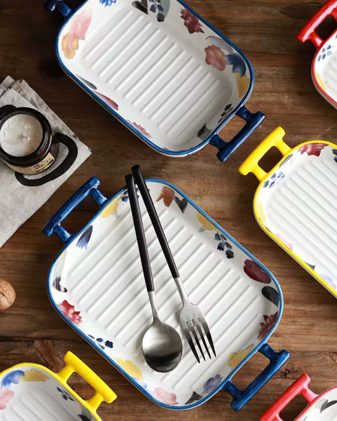 Assadeira de Cerâmica com Alça Dupla para Forno