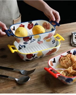 Assadeira de Cerâmica com Alça Dupla para Forno