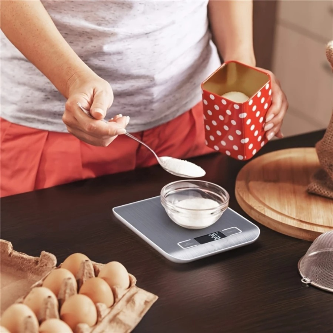 Balança de Cozinha Digital Elétrica Multifuncional 1 g/10 kg com Display LCD