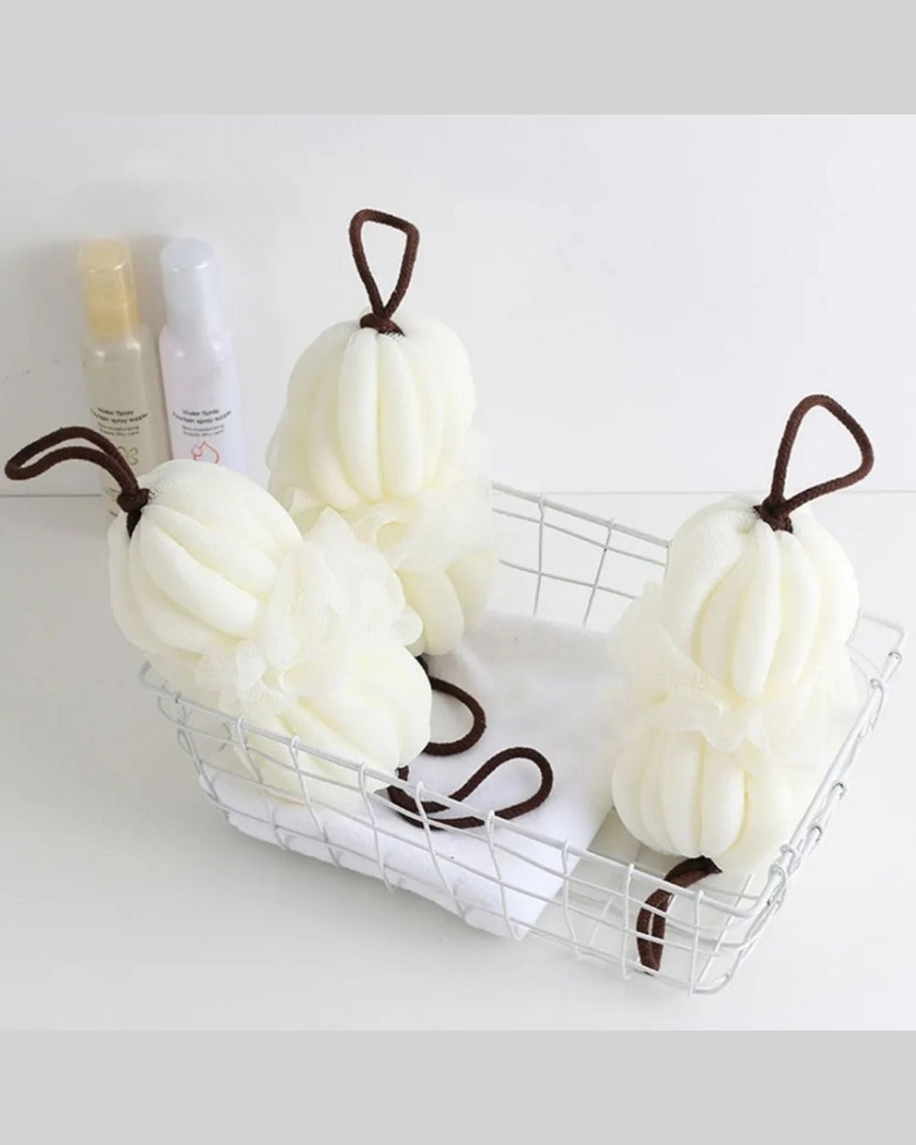 Bola de Banho Esfoliante com 2 Peças Limpeza e Esfoliação Corporal