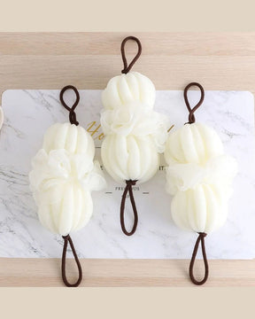 Bola de Banho Esfoliante com 2 Peças Limpeza e Esfoliação Corporal