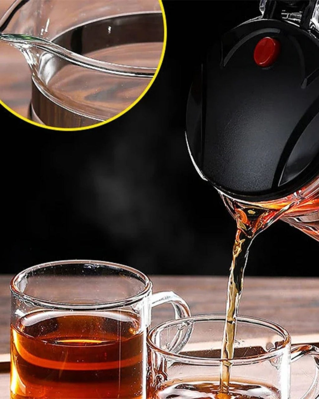 Chaleira em Vidro Resistente ao Calor com Infusor para Chá
