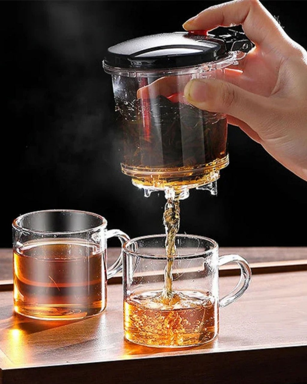 Chaleira em Vidro Resistente ao Calor com Infusor para Chá