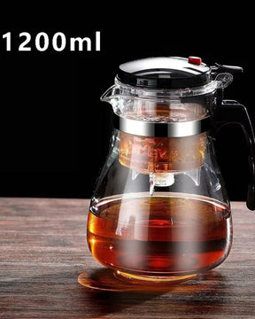 Chaleira em Vidro Resistente ao Calor com Infusor para Chá