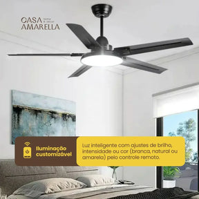 Ventilador de teto moderno Industrial com controle remoto - ZenithBreeze Z2 Pro