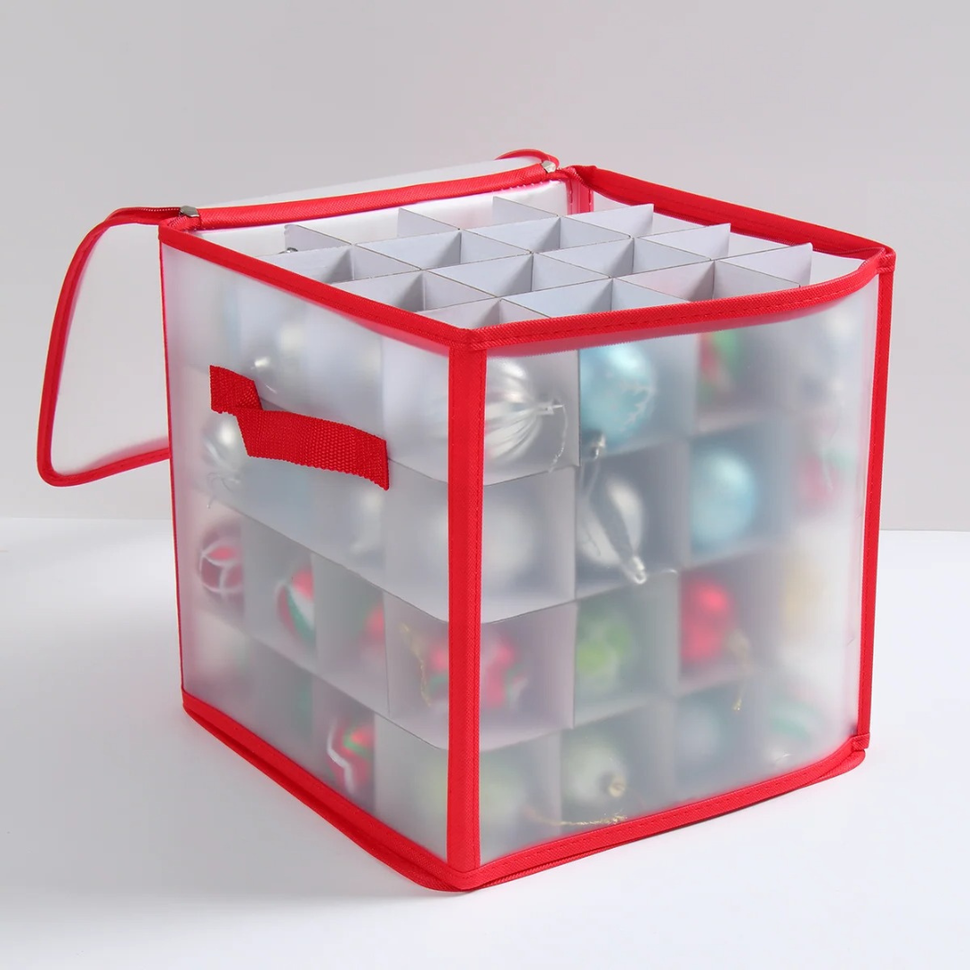 Caixa de Armazenamento de 64 Grades para Decoração de Natal