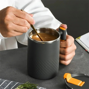 Caneca de Café de Aço Inoxidável com Tampa