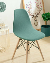 Capa de Cadeira Jacquard à Prova d'Água Curta e Ajustável para Sala de Jantar ou Festa