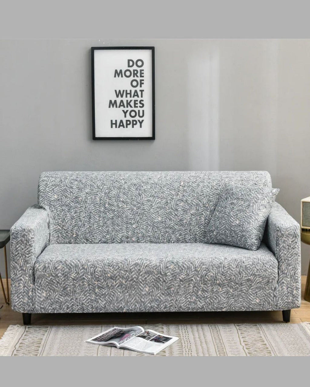 Capa de Sofá Floral com Elástico Protetor Decorativo e Ajustável