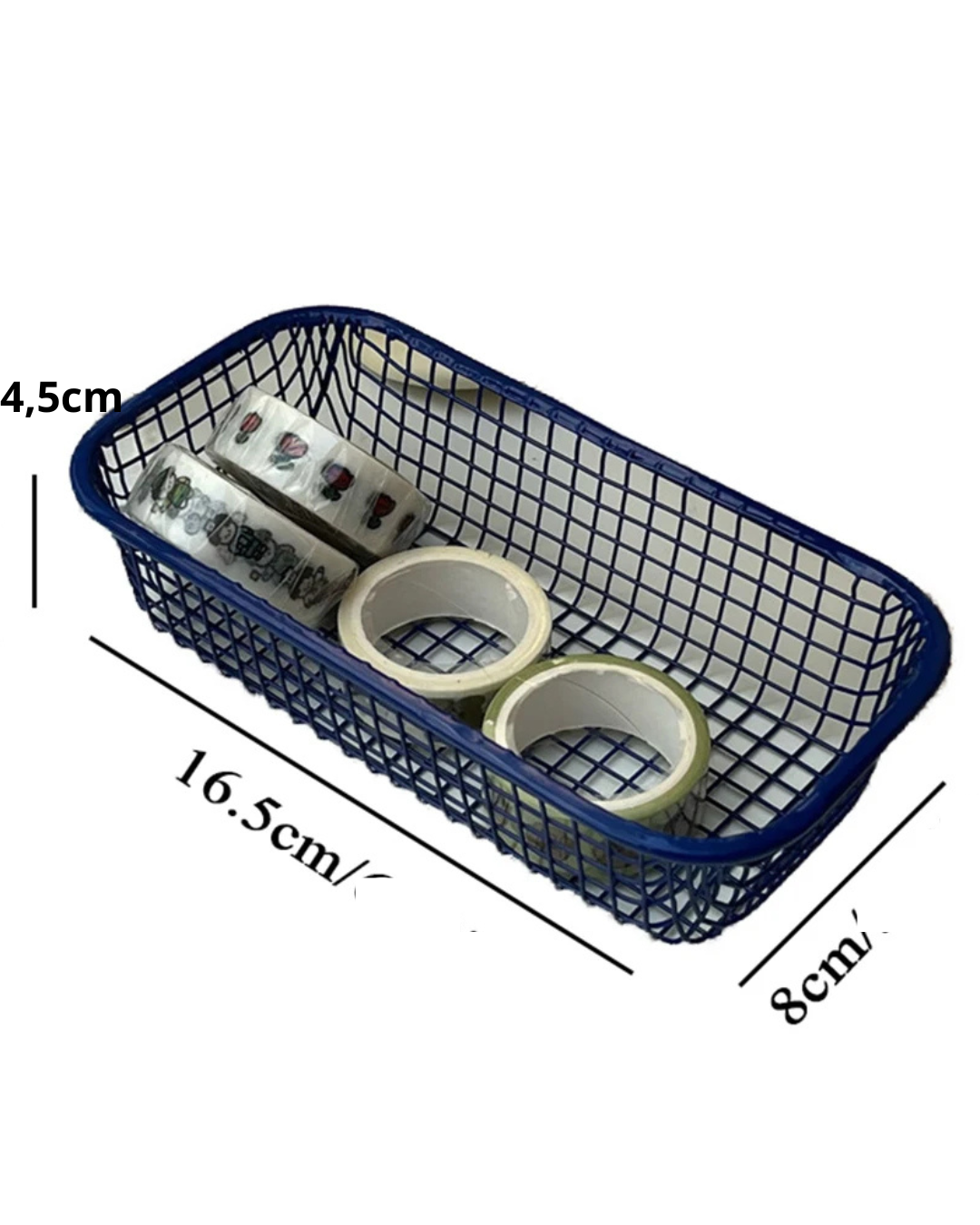 Cesta de Armazenamento de Mesa em Metal Organizador para Escritório e Casa