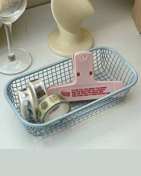 Cesta de Armazenamento de Mesa em Metal Organizador para Escritório e Casa