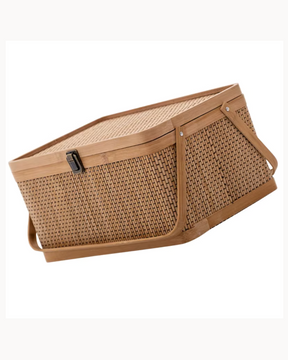 Cesta de Bambu Tecido para Armazenamento Frutas Verduras Ovos e Piqueniques