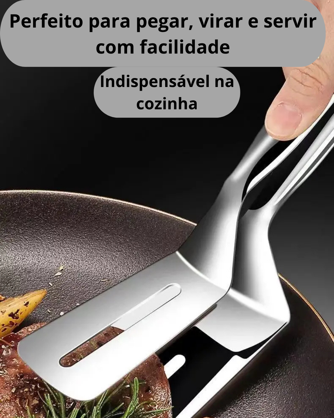 Clipe de Pá de Peixe Frito em Aço Inoxidável 2 em 1 Espátula Dupla para Grelhados