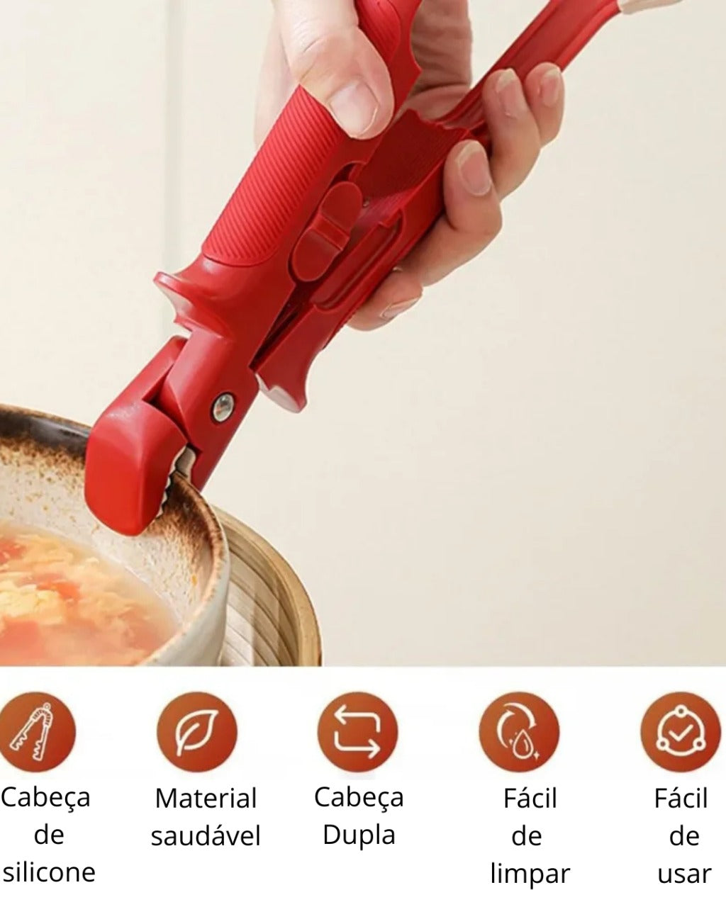 Clipe de Tigela Anti-queimadura em Silicone Segurança para Micro-ondas e Forno