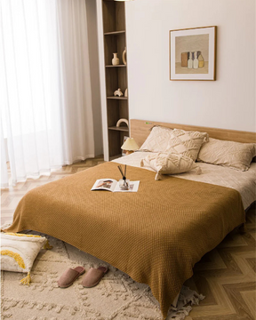 Cobertor de Malha Waffle com Borlas Macio, Aconchegante e Versátil