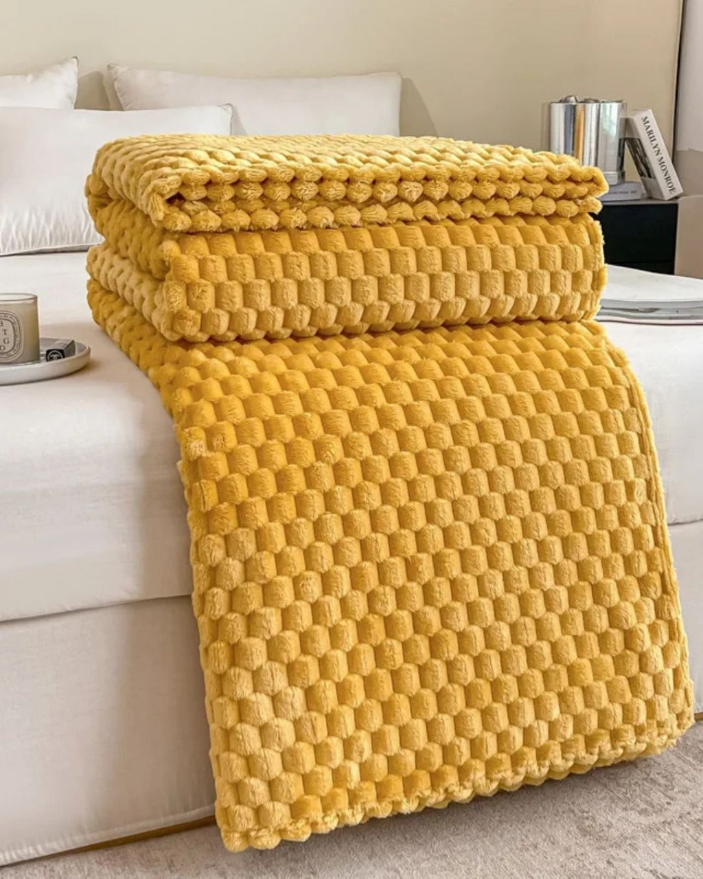 Cobertor Xadrez Quente para Cama e Sofá Tecido Confortável e Respirável