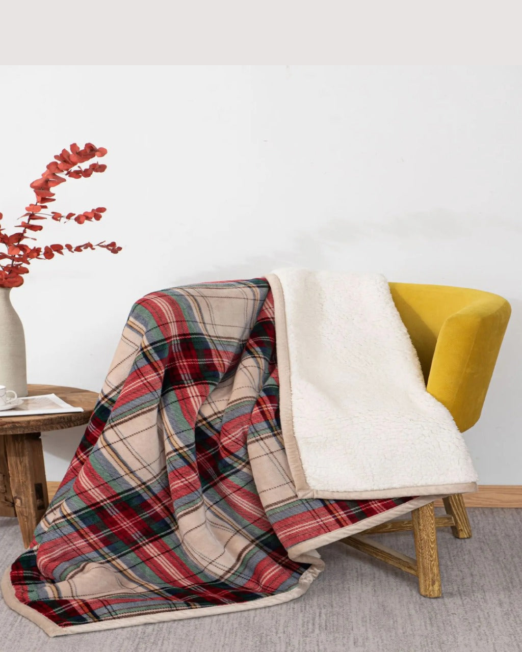 Cobertor de Flanela Dupla Face com Lã de Cordeiro Aconchego para Dormitório e Cama