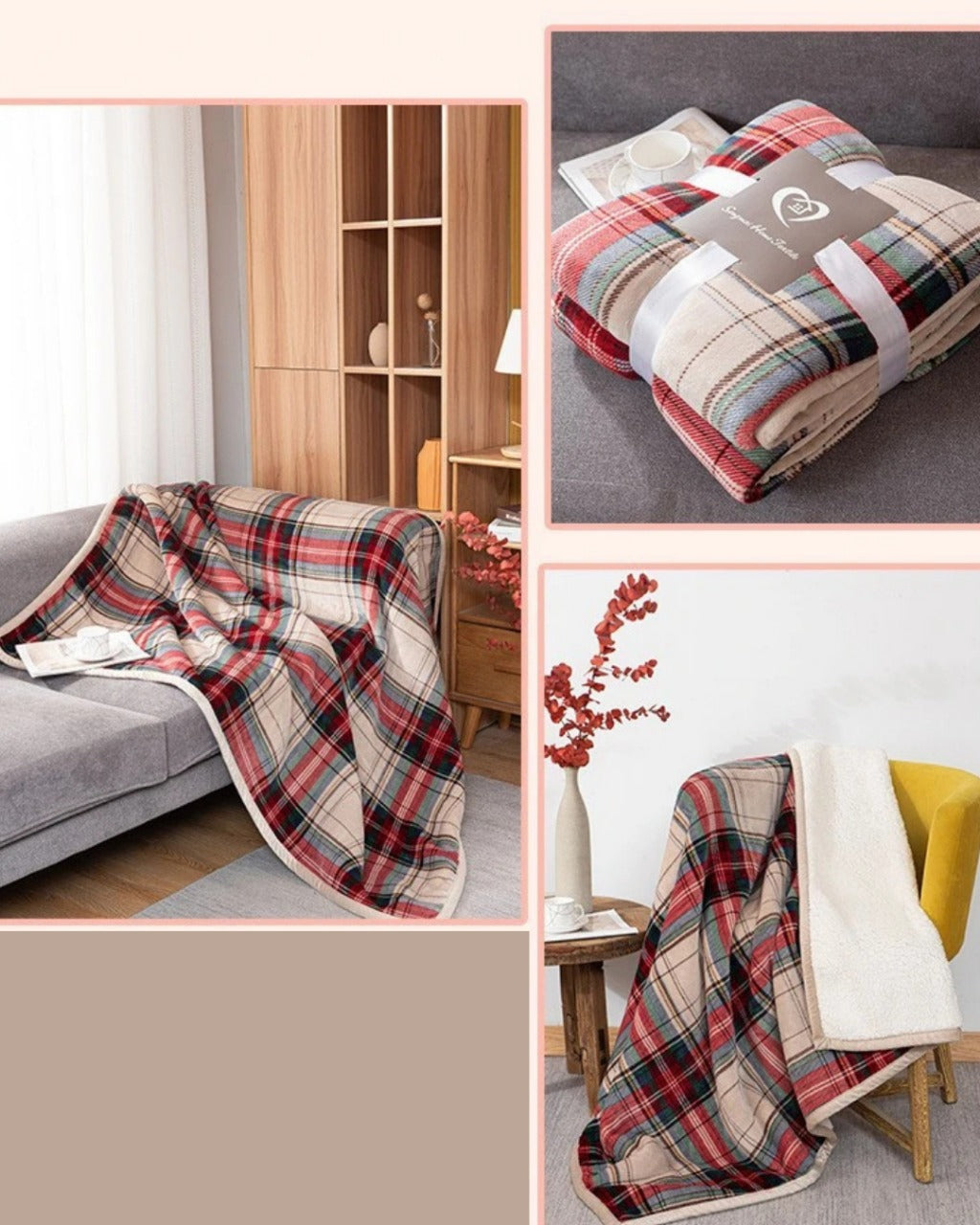 Cobertor de Flanela Dupla Face com Lã de Cordeiro Aconchego para Dormitório e Cama