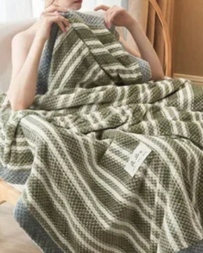 Cobertor de Malha Chenille Crochê Macio e Lavável