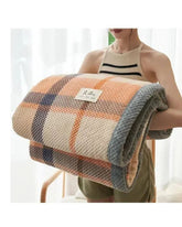 Cobertor de Malha Chenille Crochê Macio e Lavável