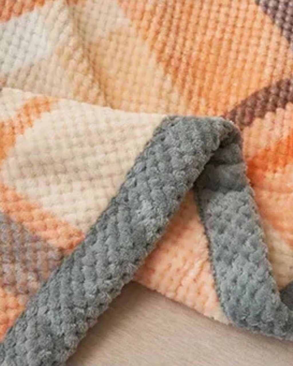 Cobertor de Malha Chenille Crochê Macio e Lavável