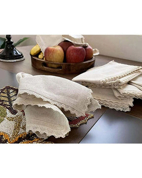 Conjunto 10 Guardanapos de Linho e Algodão 40x40cm para Jantar e Festa