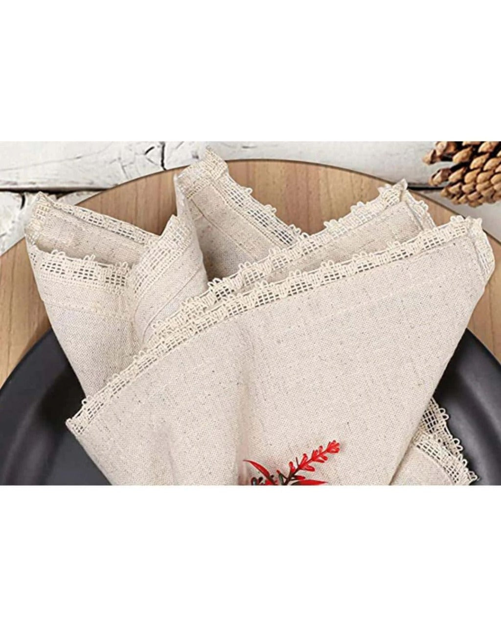 Conjunto 10 Guardanapos de Linho e Algodão 40x40cm para Jantar e Festa