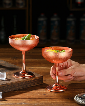 Conjunto 2 Copos Coupe Aço Inox Taças Coquetel Duráveis