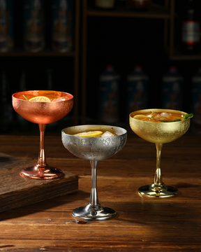 Conjunto 2 Copos Coupe Aço Inox Taças Coquetel Duráveis