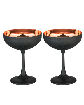 Conjunto 2 Copos Coupe Aço Inox Taças Coquetel Duráveis