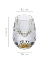 Conjunto 6 Copos Cristal Vidro com Folha de Ouro